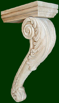 Paint Grade Offer Delicately Hand Carved Wooden Corbels Matching Pair PN738 